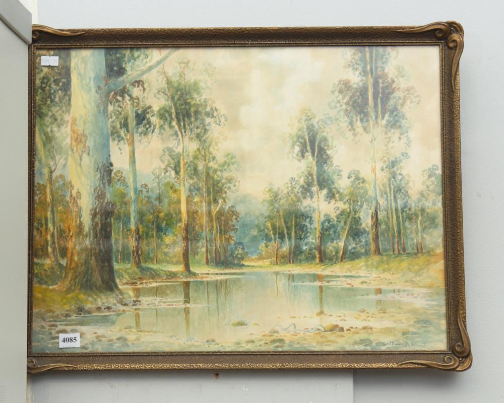 Arthur Ward comparable auction result: arthur ward a pool in the victoria valley grampians vic watercolour signed lower right