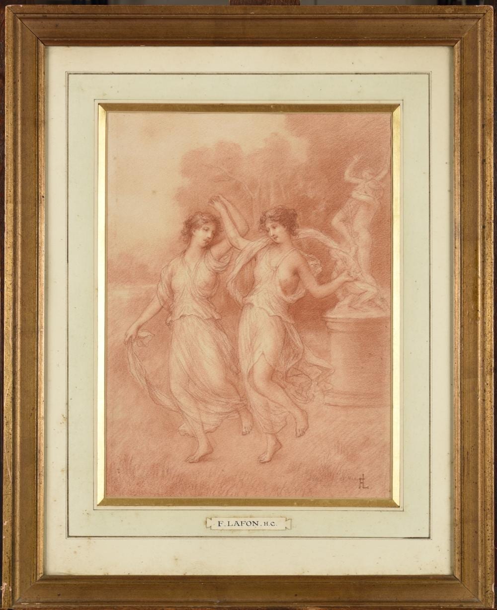 François Lafon comparable auction result: fran ois lafon 1846 c 1920 nymphes dansantes sanguine sur papier monogramm en bas droite 38 x 2