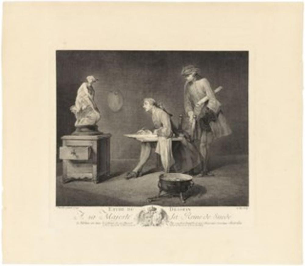 Jacques-Philippe Lebas comparable auction result: jacques philippe lebas 1707 1783 after jean baptiste sim on chardin 1699 1779 etude du dessein the drawing lesson