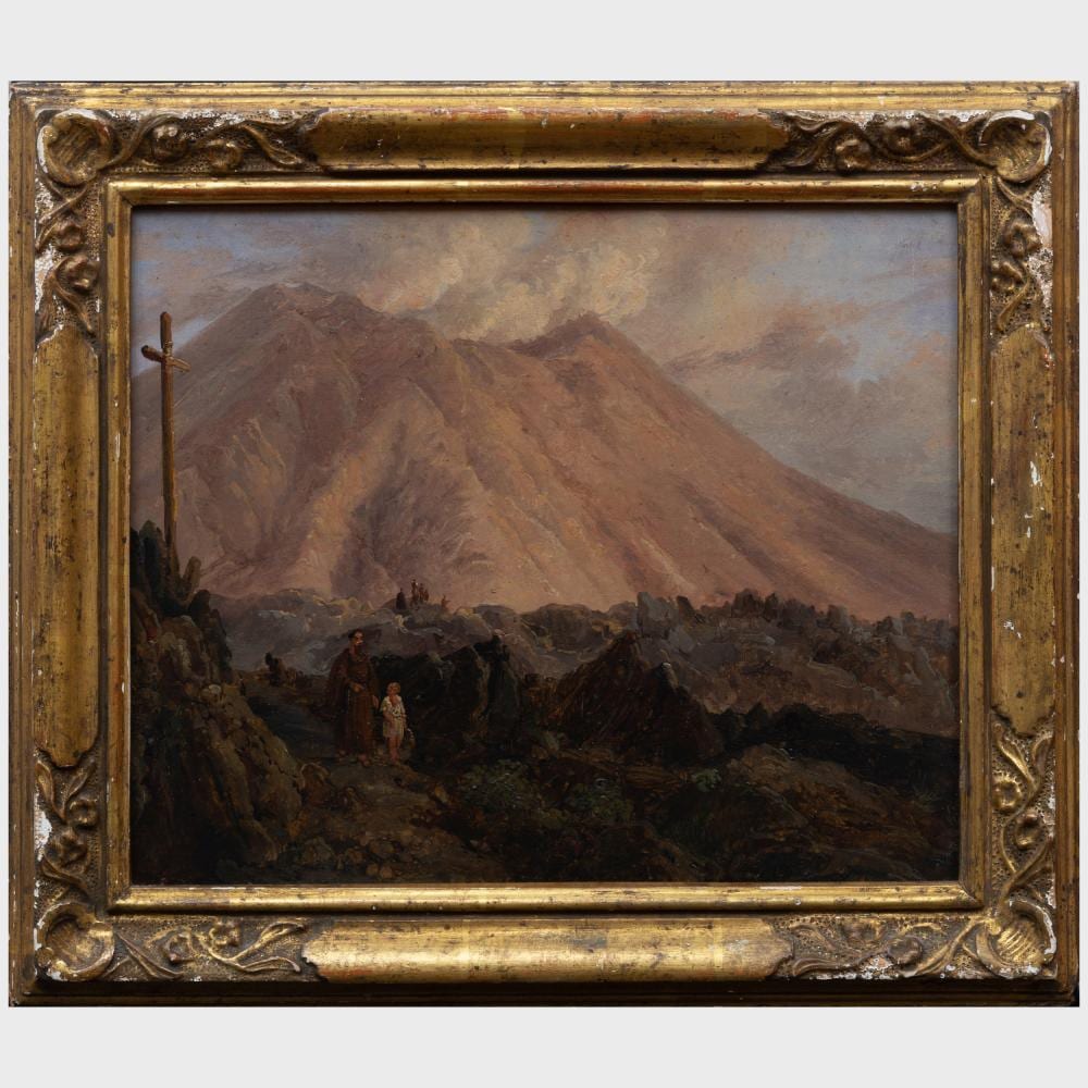 Achille Etna Michallon comparable auction result: achille michallon 1796 1822 landscape with monk and boy