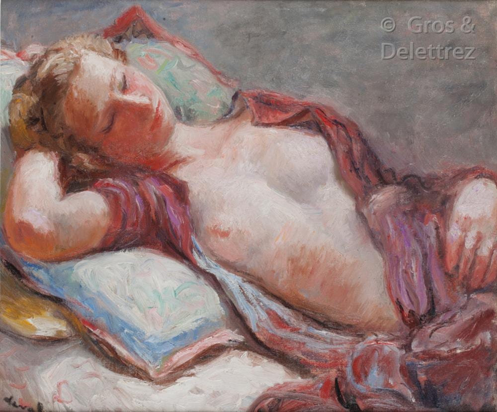 Pierre Deval comparable auction result: pierre deval lyon 1897 la valette du var 1993 femme assoupie