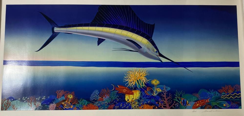 signed bob marchant original serigraph in color where the sailfish play · Bruce Kodner Galleries · 2020-07-12 Bob Marchant comparable auction result: signed bob marchant original serigraph in color where the sailfish play