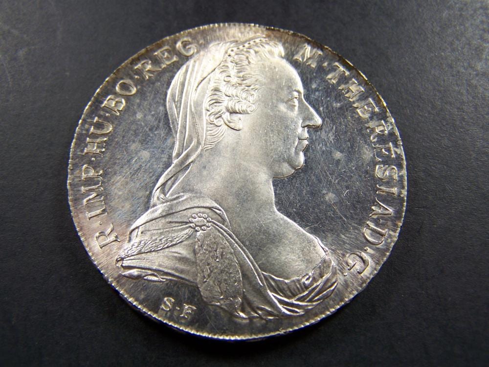 1780 SILVER Austria Maria Theresa Thaler. Modern Restrike. sold by Big Dog Auctions, lot 36 — auction record photograph