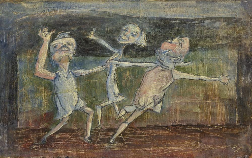 Alton Pickens comparable auction result: alton pickens 1917 1991 children playing 3 1 2 x 5 1 2in 8 9 x 14cm painted in 1944