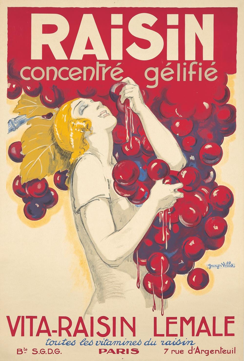 raisin ca 1925 · Poster Auctions International Inc · 2020-07-21 Georges Villa comparable auction result: raisin ca 1925