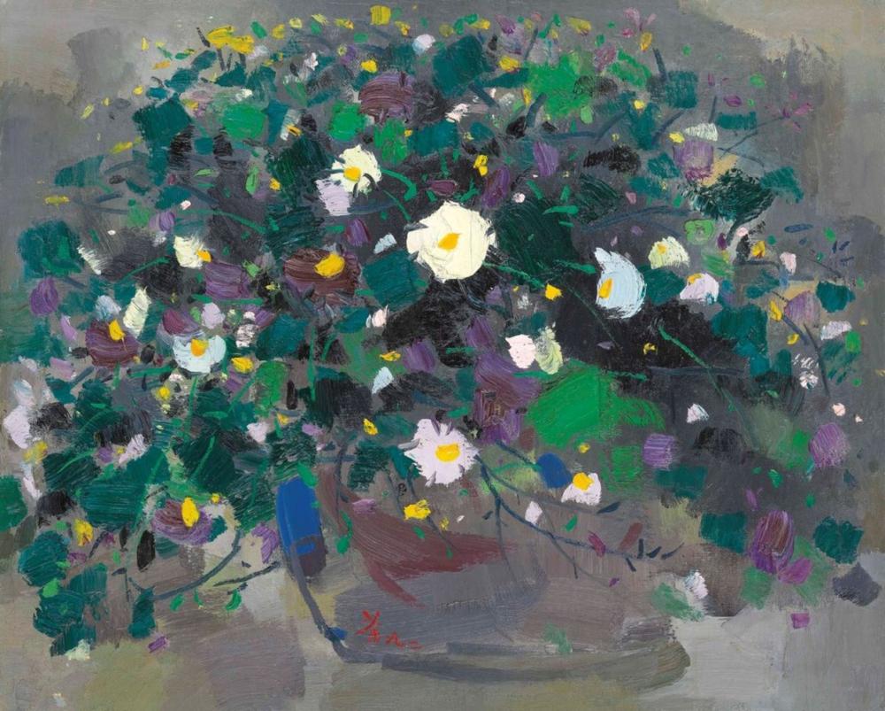 Wu Guanzhong (1919-2010) - Flowers comparable sale