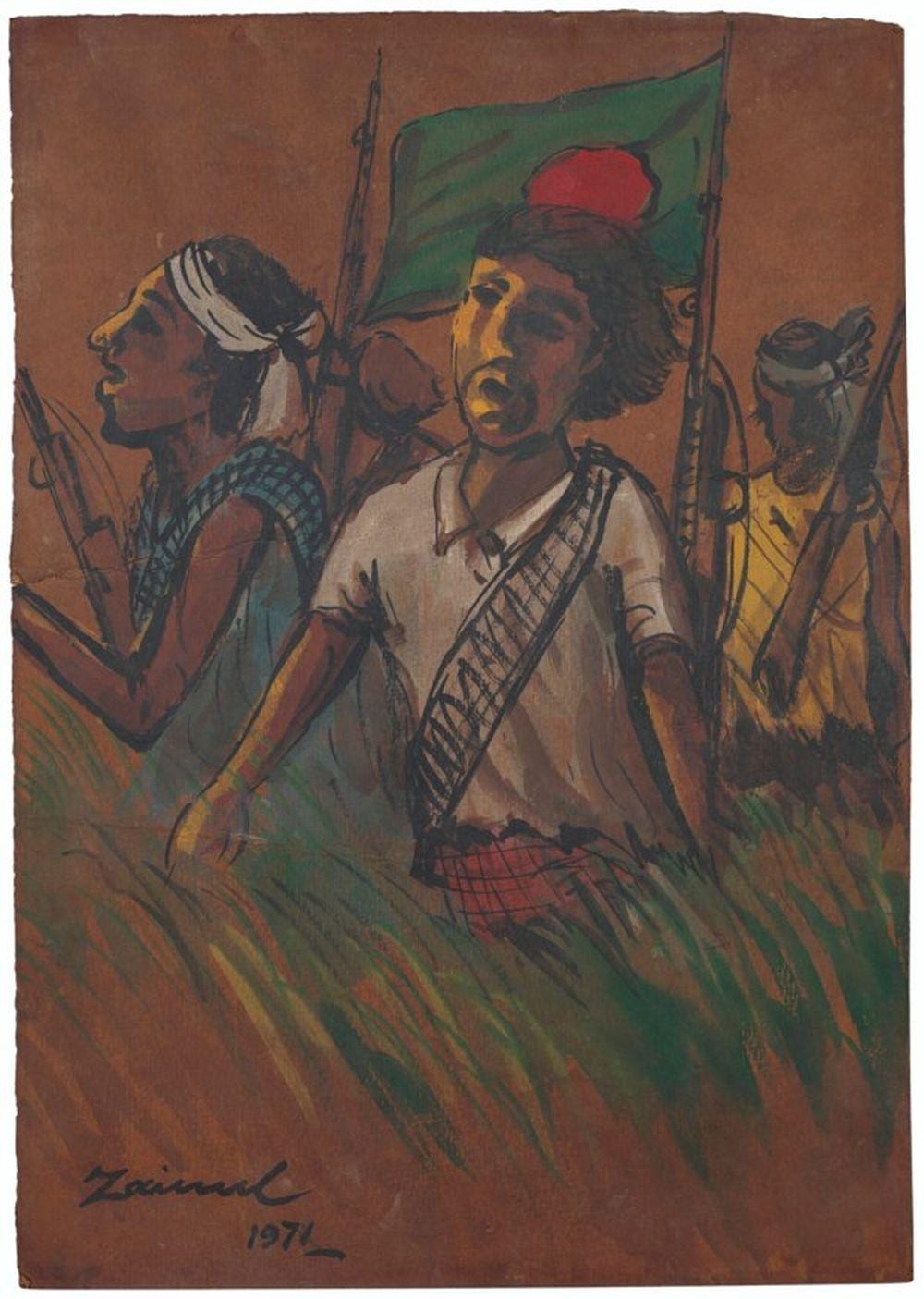 Zainul Abedin comparable auction result: zainul abedin 1914 1976 untitled civil war
