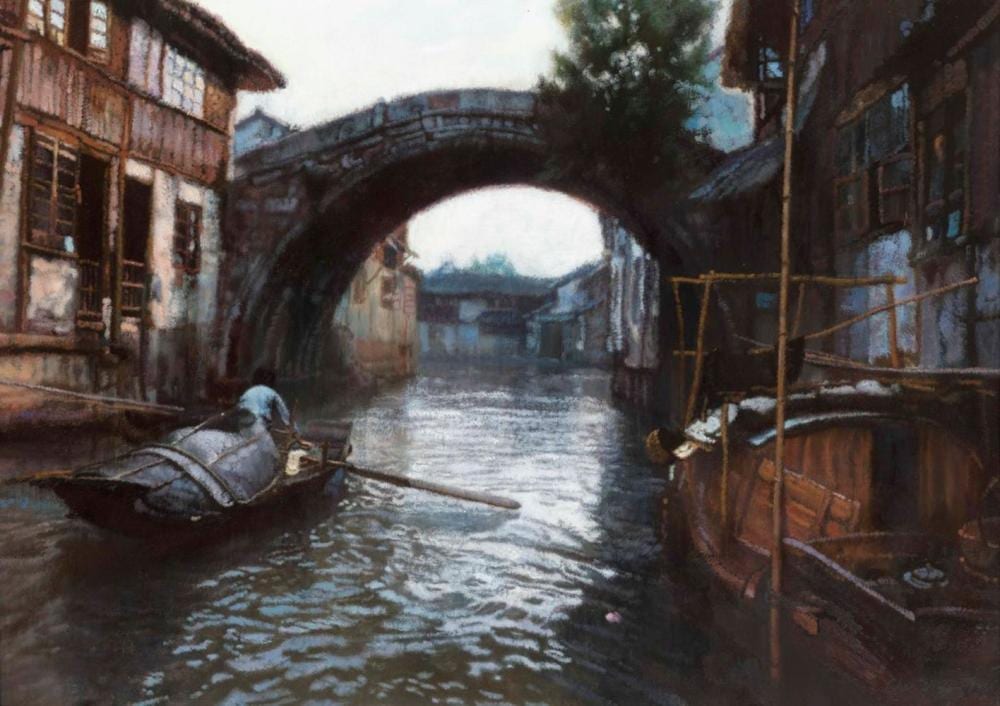 Chen Yifei (1946-2005) - Late Afternoon (Suzhou 1984) comparable sale