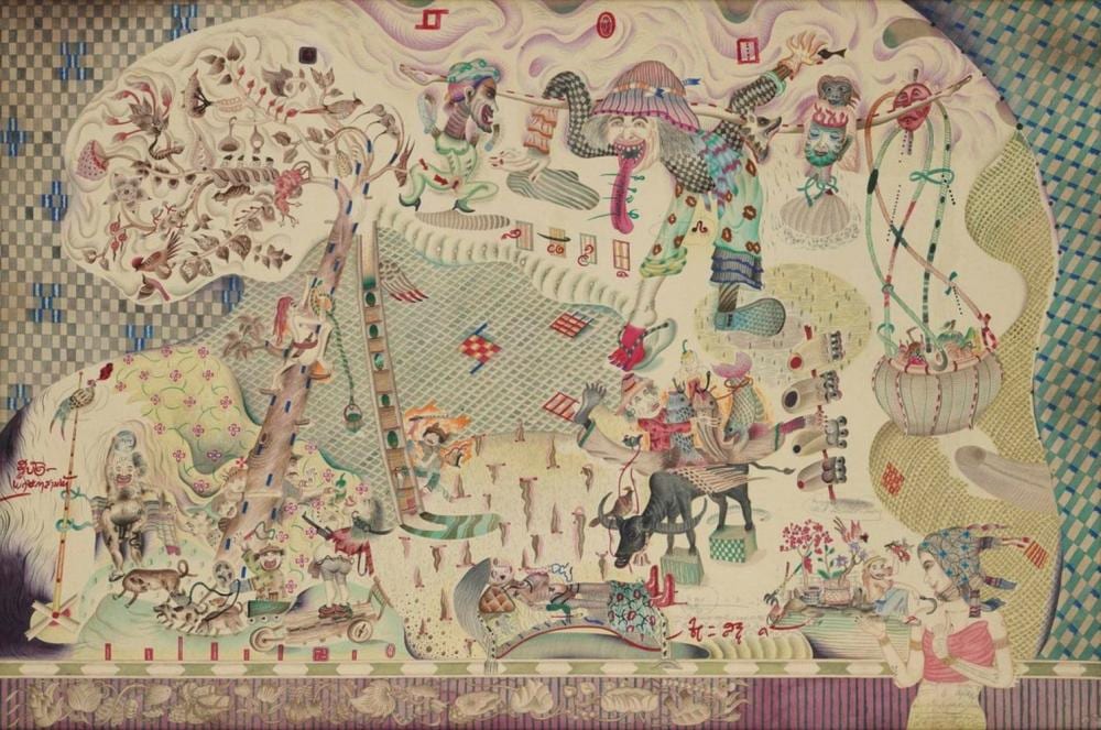 Prasong Luemuang comparable auction result: prasong luemuang b 1962 variations on a theme