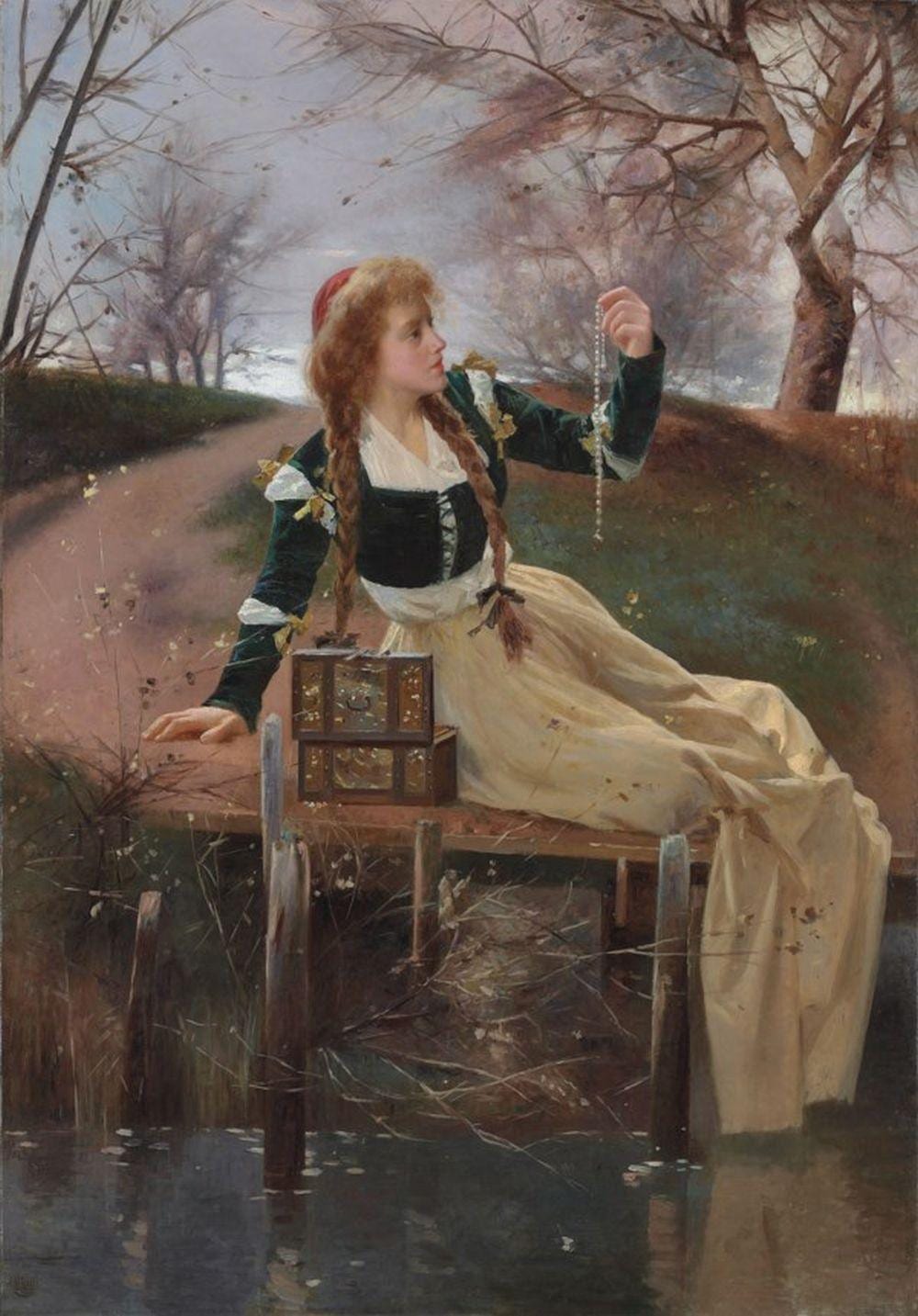 Alexander M. Rossi comparable auction result: alexander m rossi british 1840 1916 reflections