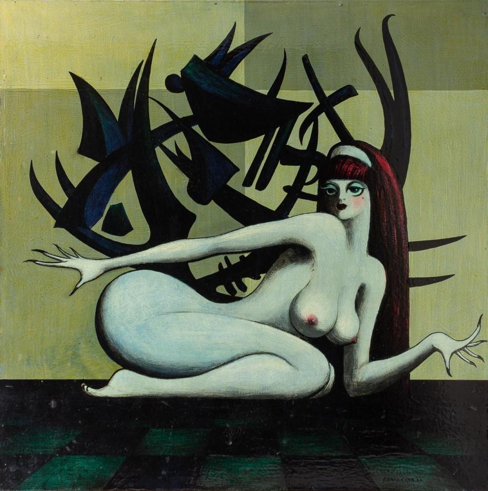 Jim Cummins comparable auction result: jim cummins i braineater canadian 1955 bully for bugs acrylic on canvas 30 x 30 in 76 2 x 76 2 cm