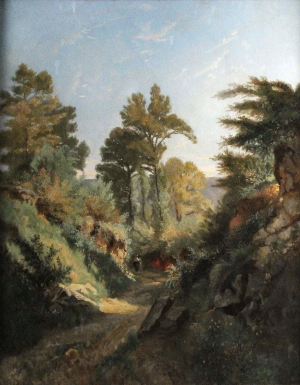 Frédéric Montenard comparable auction result: fr d ric montenard 1849 1926 promeneurs en for t