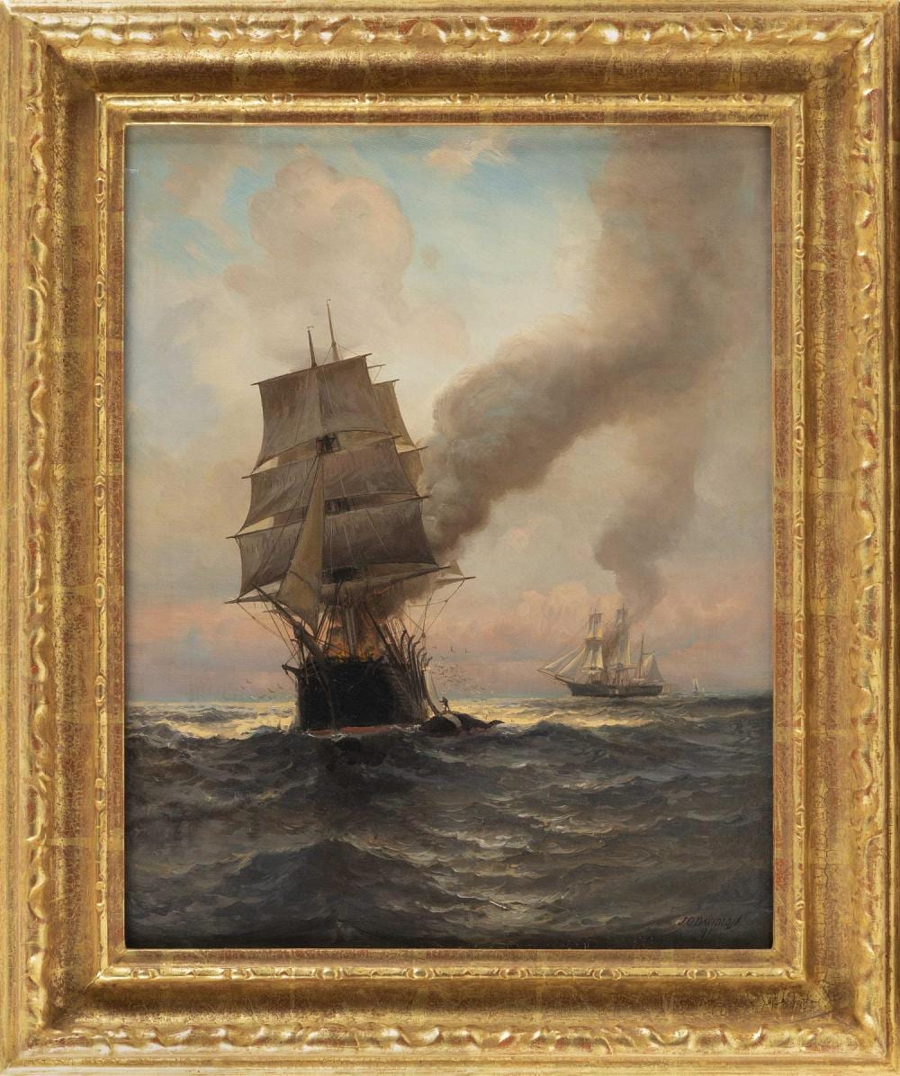 julian o davidson new york maryland 1853 1894 north pacific whalers trying out oil oil on canvas 20 x 16 framed 25 5 x · Eldred's · 2020-08-13 Julian Oliver Davidson comparable auction result: julian o davidson new york maryland 1853 1894 north pacific whalers trying out oil oil on canvas 20 x 16 framed 25 5 x