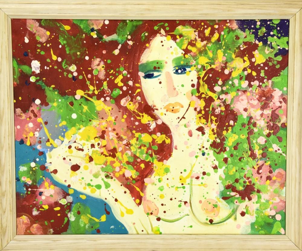 Walasse Ting Abstract Original Oil Painting Nude sold by Greenwich Auction, lot 84 — auction record photograph