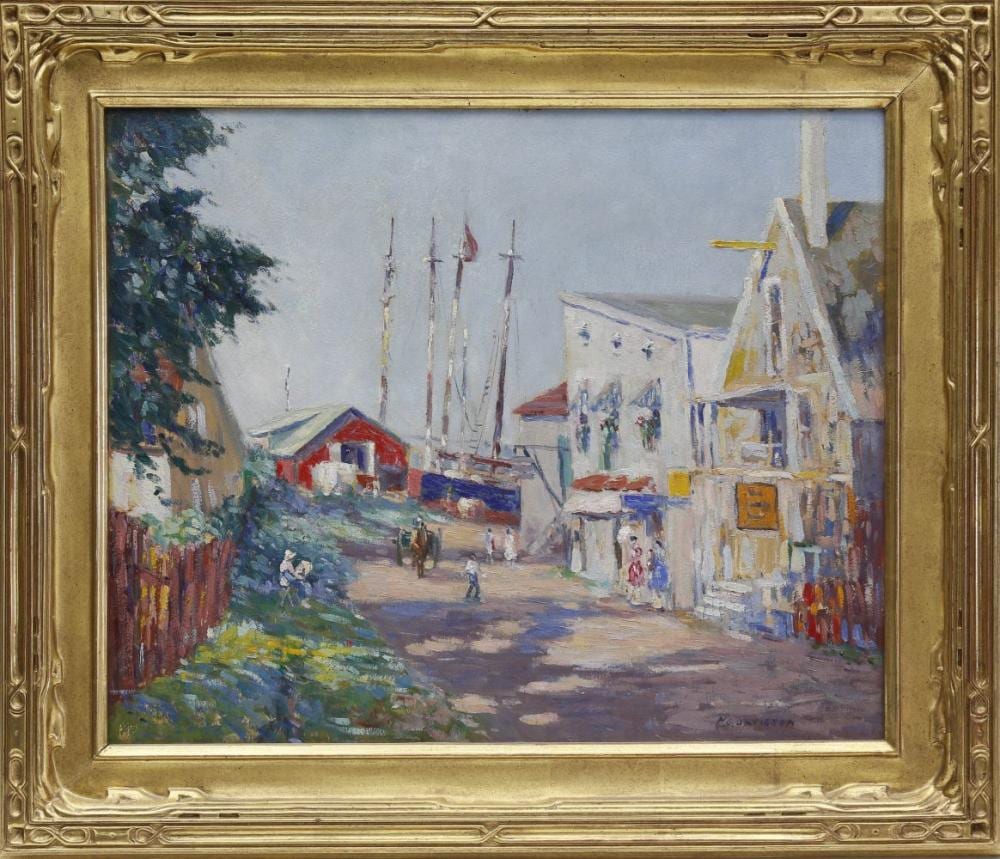 Homer Gordon Davisson comparable auction result: homer gordon davisson oil on artist board harbor street scene