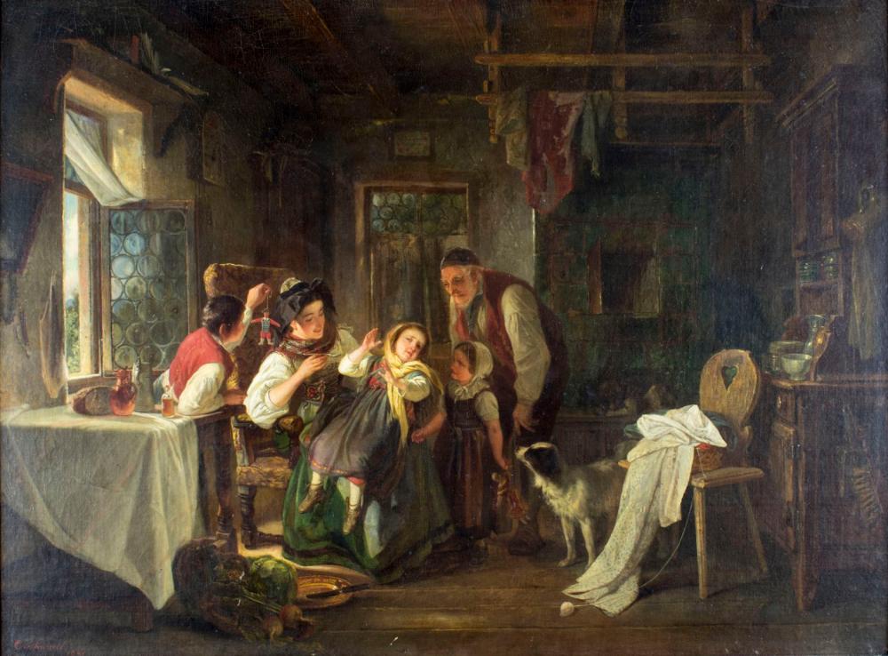 Christian Schussele (PA,NJ,France, 1824-1879) oil painting antique sold by Broward Auction Gallery LLC, lot 97 — auction record photograph