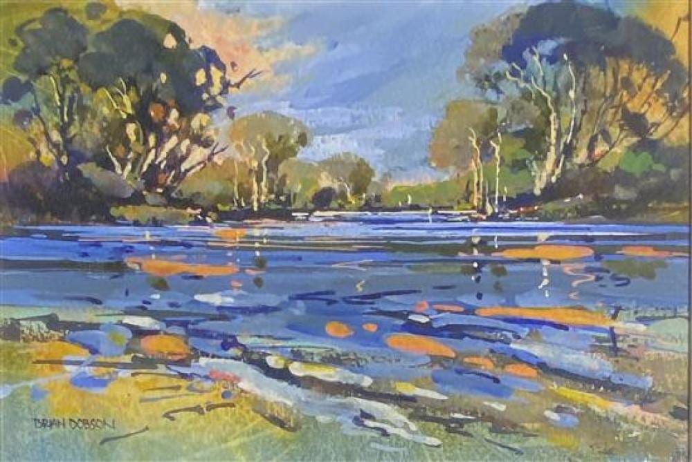 Brian Dobson comparable auction result: brian dobson b 1947 new zealand australia evening colours 2010 watercolour