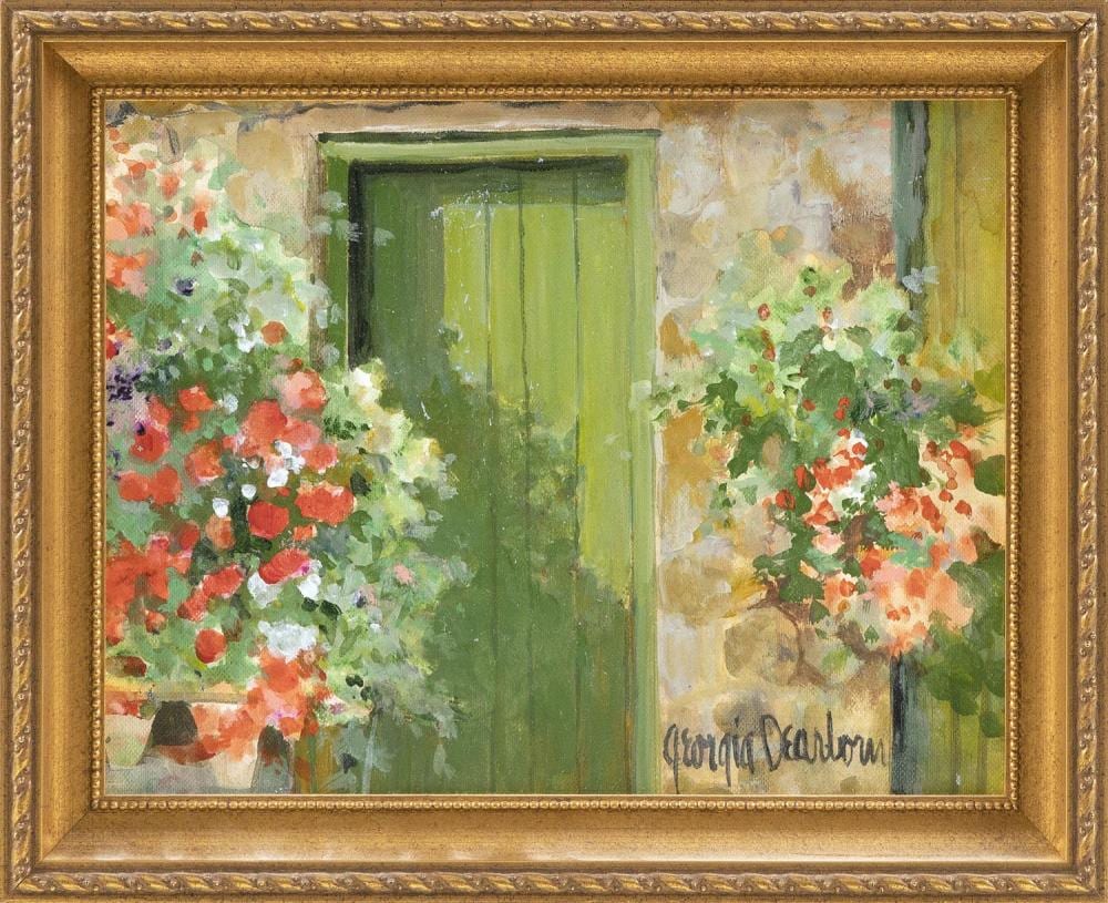 Georgia Dearborn comparable auction result: georgia dearborn cape cod 20th century flower boxes and a green door oil on canvas board 8 x 10 framed 9 5 x 11 5