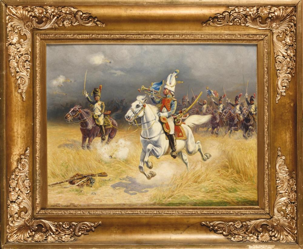 Eugène Chaperon comparable auction result: eug ne chaperon 1857 1938 charge de grenadiers cheval de la garde imp