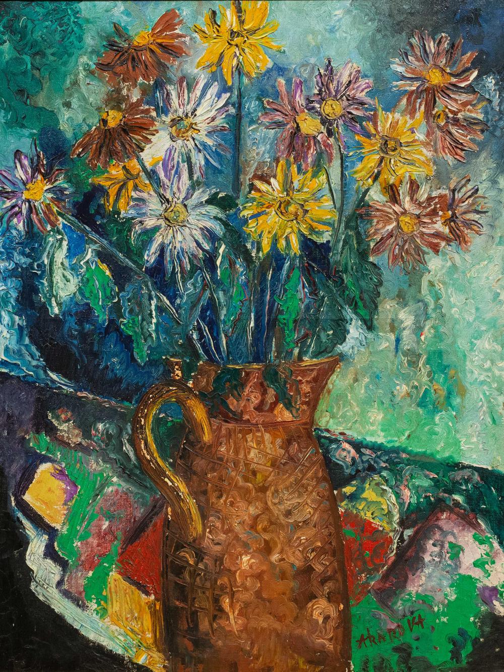 marguerite acarin akarova belgian 1904 1999 oil still life flowers signed 70 x 60 · 5th Avenue Auctioneers · 2020-08-02 Marguerite Acarin Akarova comparable auction result: marguerite acarin akarova belgian 1904 1999 oil still life flowers signed 70 x 60