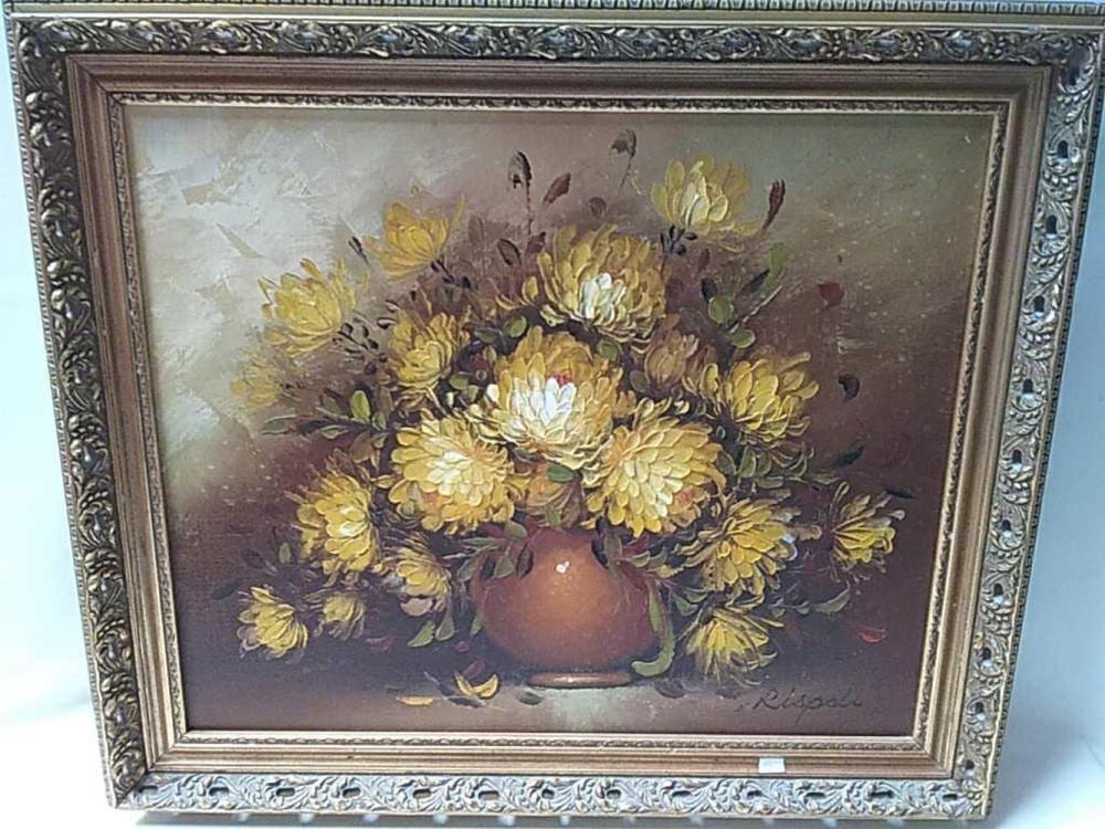 floral on canvas by franco rispoli signed · R & R Auction INC · 2020-07-19 Franco Rispoli comparable auction result: floral on canvas by franco rispoli signed