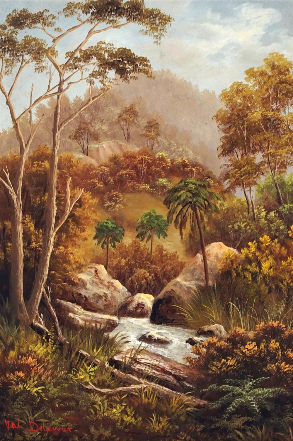Valentine Delawarr comparable auction result: valentine delawarr 1852 1918 gordon river rapids central highland tasmania 32 x 22 cm frame 44 x 34 x 5 cm
