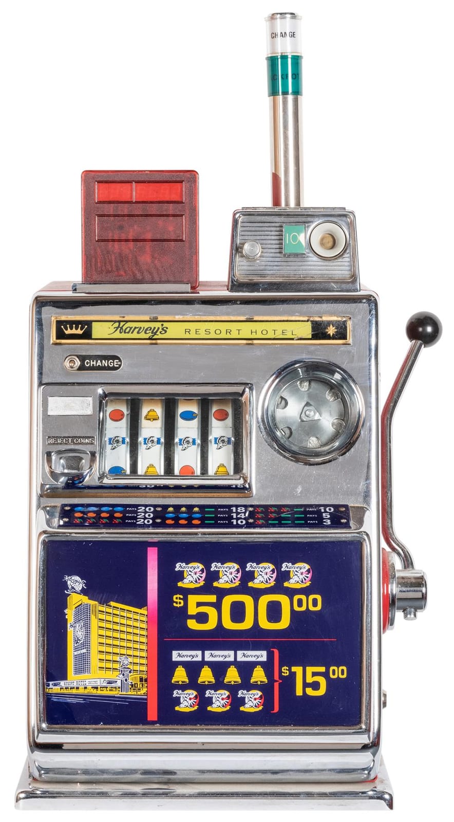 Harvey’s Wagon Wheel Resort Hotel 10 Cent Slot Machine. Hei... sold by Potter & Potter Auctions Inc., lot 234 — auction record photograph