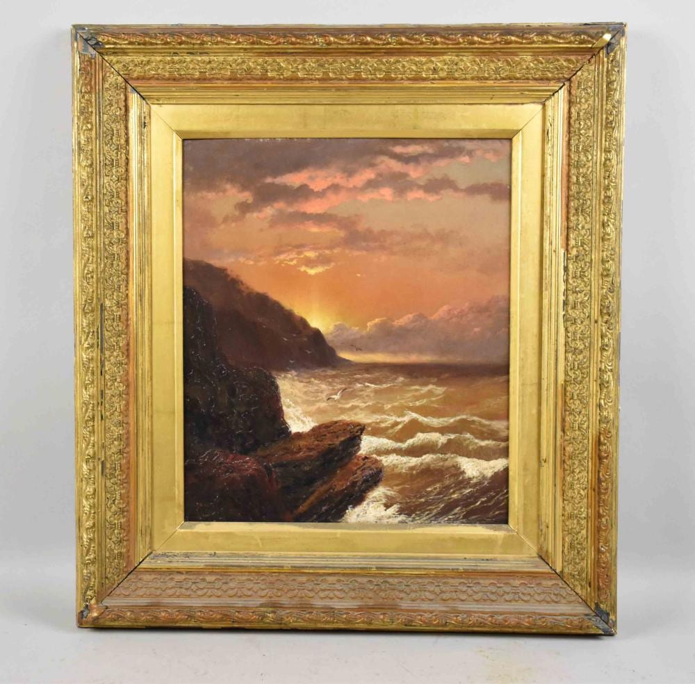 thomas lucop 1834 1911 british seascape signed t lucop lower left image 14 h x 12 w frame 21 h x 19 w · Dargate Auction Galleries · 2020-08-02 Thomas Lucup comparable auction result: thomas lucop 1834 1911 british seascape signed t lucop lower left image 14 h x 12 w frame 21 h x 19 w