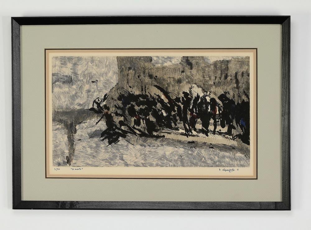 Robert Lapoujade comparable auction result: robert lapoujade signed dry point etching on paper