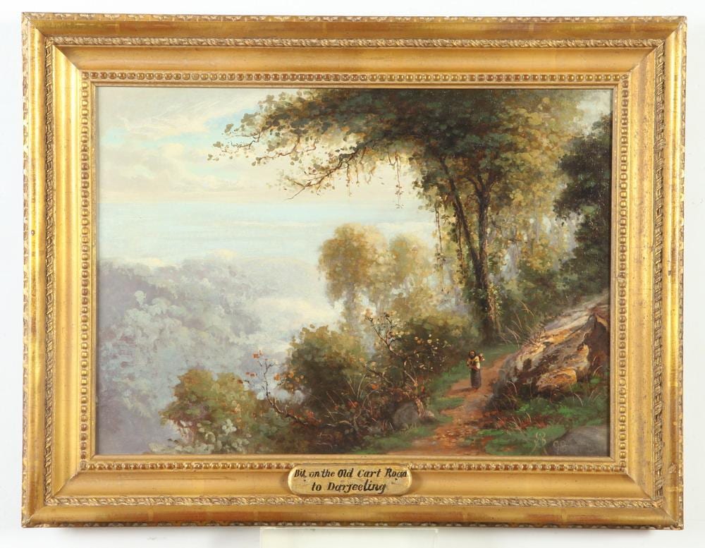 Alexander Scott comparable auction result: alexander scott english 1872 1932 bit on the old cart road to darjeeling monogrammed and dated 98 lower right oil on canvas