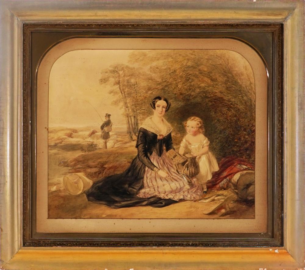 Edward Henry Corbould comparable auction result: edward henry corbould 1815 1905 family trout fishing 1843 49 x 59 cm frame 79 x 88 x 4 cm