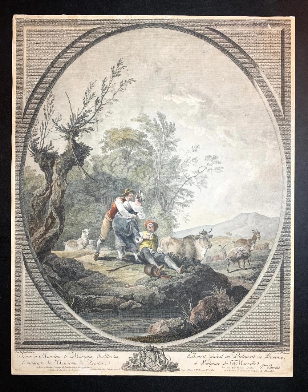 Philippe Jacques de Loutherbourg comparable auction result: rare 18th c french hand colored etching after philippe jacques de loutherbourg