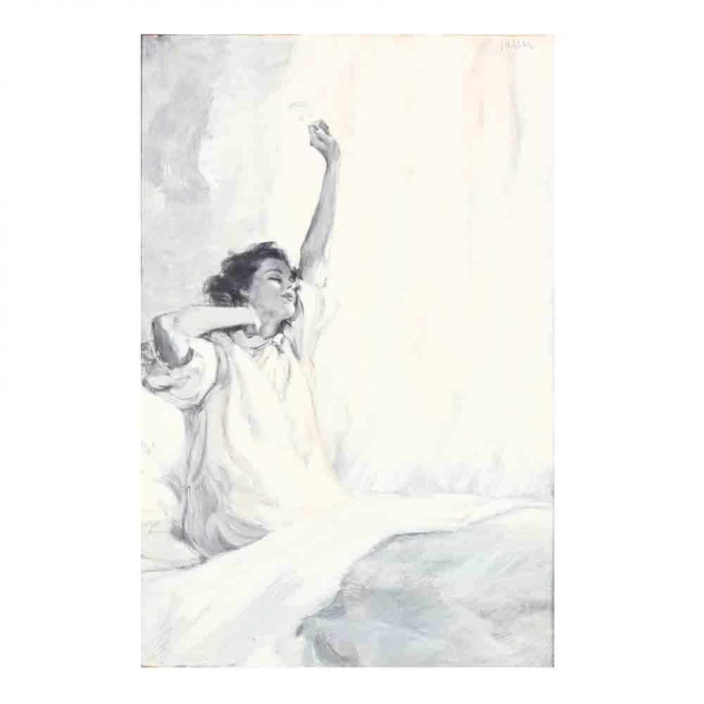 Don Neiser comparable auction result: don neiser 1918 2009 woman rising from bed