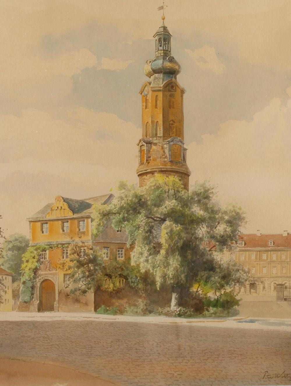 Peter Woltze comparable auction result: peter woltze hausmannsturm und bastille