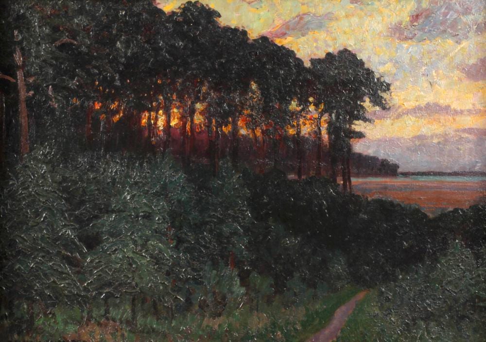 Eugen Reich-Münsterberg comparable auction result: eugen reich m nsterberg sonnenuntergang in der uckermark am wurlsee