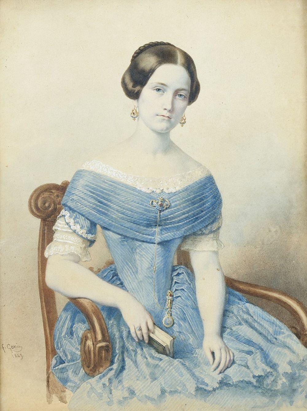 Francesco Gonin comparable auction result: francesco gonin 1808 1899 ritratto di gentildonna 1849 portrait of a lady 1849