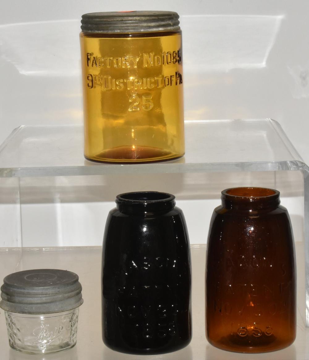Amber, Amethyst and Other Mason Jars sold by Keystone Auctions LLC, lot 206 — auction record photograph