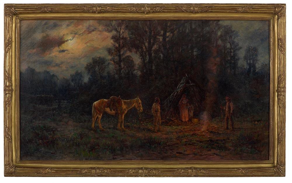 Henry Raschen comparable auction result: henry raschen american 1854 1937 indians in camp