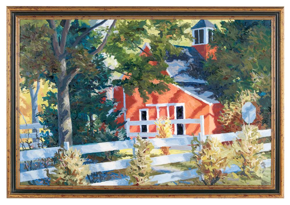 Philip Koch comparable auction result: philip koch american b 1948 august morning red barn