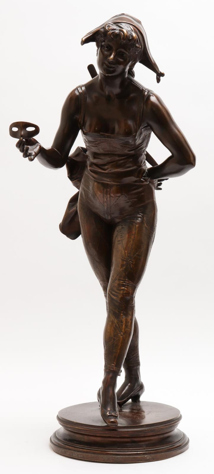 Henri-Emile Allouard comparable auction result: henri allouard colombina bronze sculpture