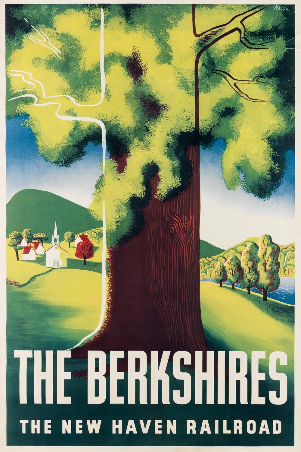 Ben Nason comparable auction result: ben nason 1915 the berkshires the new haven railroad 1942 42x27 inches 106x70 cm