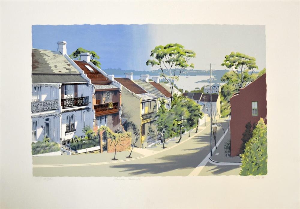Bill Walls comparable auction result: bill walls terraces paddington screenprint ed 7 7 55 x 83cm condition very good