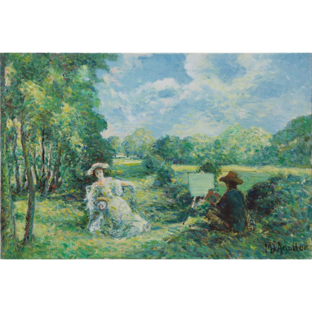 michael d aguilar en pleine aire oil on canvas · Antiques & Modern Auction Gallery · 2020-08-15 Michael D'Aguilar comparable auction result: michael d aguilar en pleine aire oil on canvas
