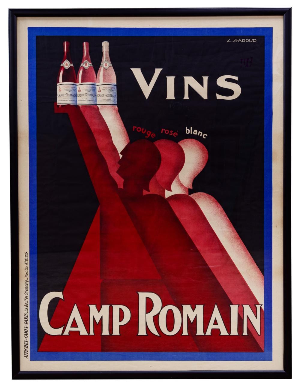 claude gadoud french 1905 1991 vins camp romain poster · Leonard Auction · 2020-08-16 C. Gadoud comparable auction result: claude gadoud french 1905 1991 vins camp romain poster