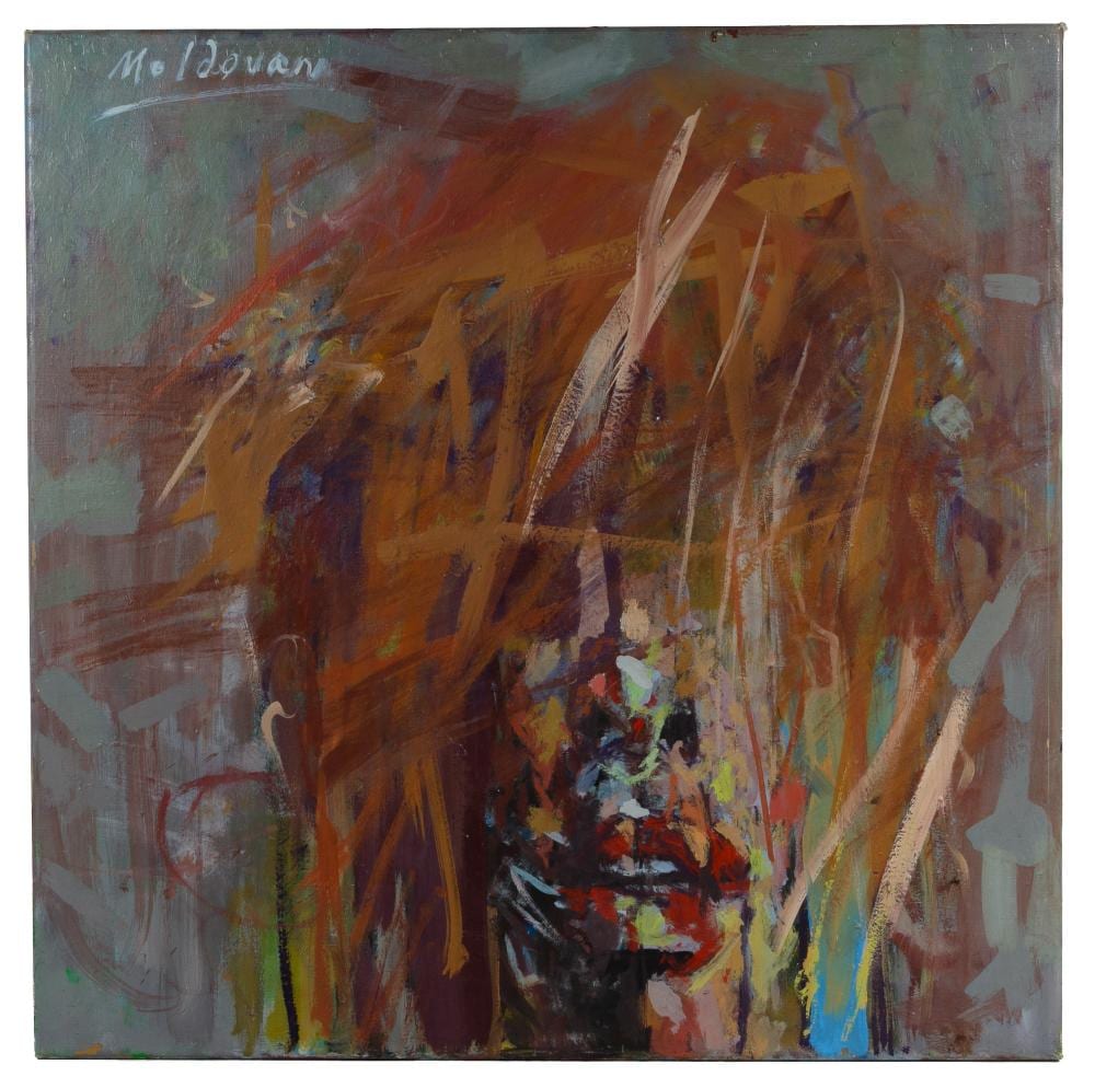 Adrian Moldovan comparable auction result: adrian moldovan romanian b 1955 overcasted portrait oil on canvas