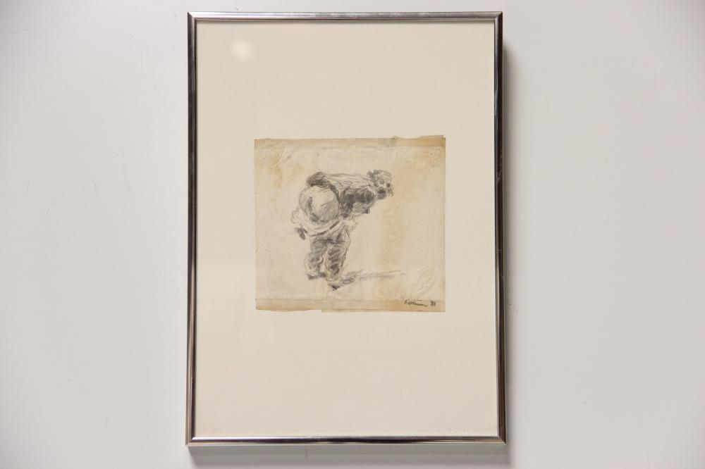 Michael Otto Albert Kvium comparable auction result: michael kvium f 1955 skitse af herre med bukserne nede bly p papir sign med blyant kvium 81