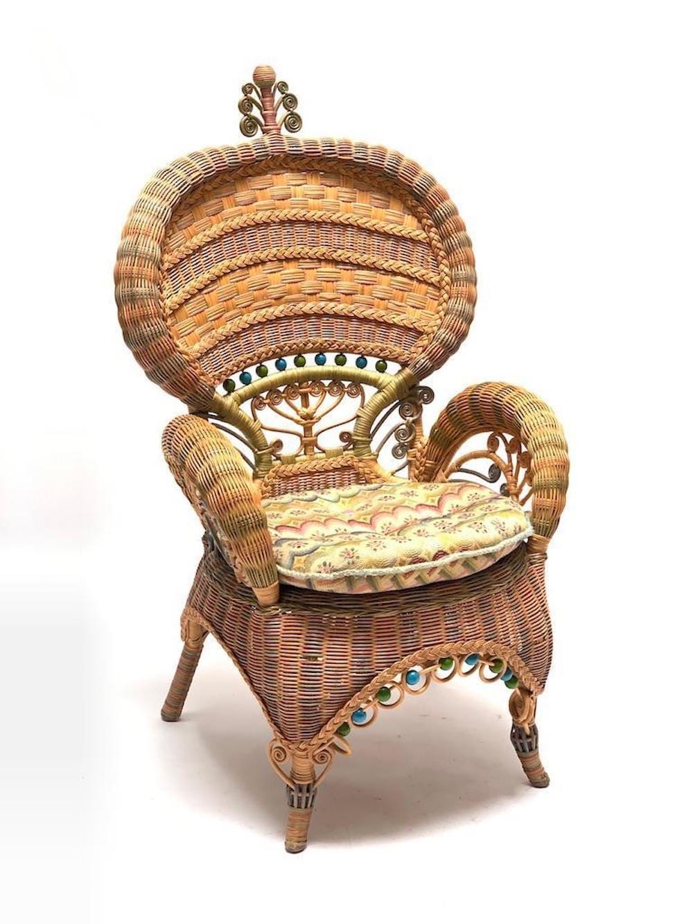 Mackenzie Childs Woven Wicker Chair sold by Neue Auctions, lot 155 — auction record photograph