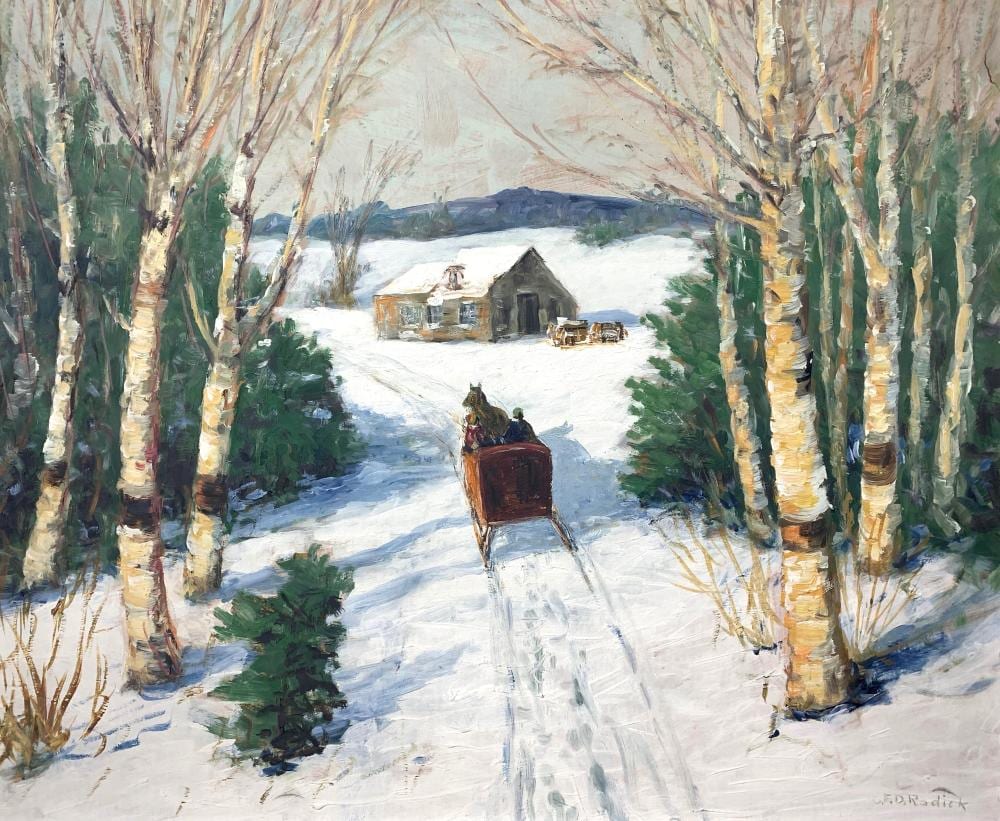 Charles E. Duncan Rodick comparable auction result: charles e duncan rodick 1884 c 1940 carriage in the snow oil on panel