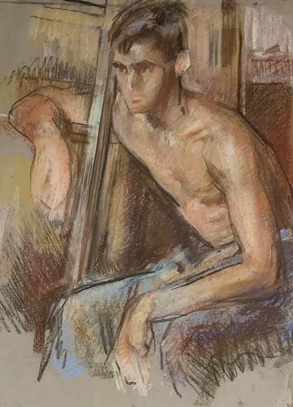 Alexander James comparable auction result: alexander james 1890 1945 study for the third rung c 1941 pastel