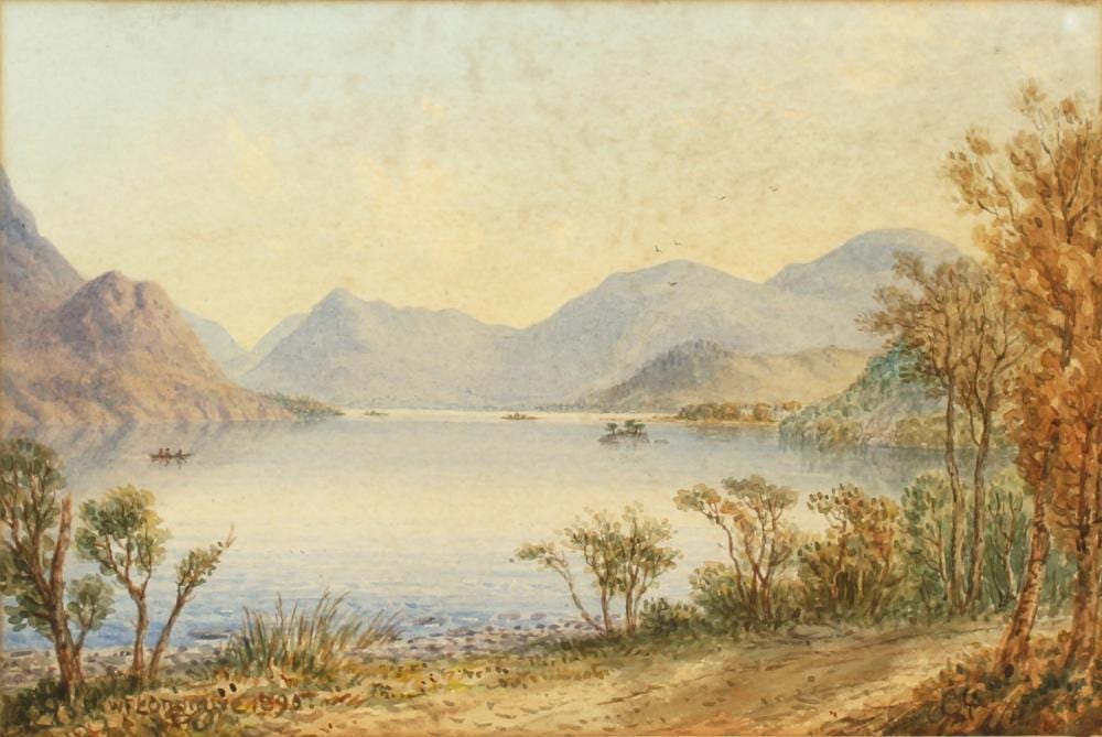 w t longmire 1841 1914 british ullswater looking up cumberland watercolour signed and dated 1895 10 · John Nicholson's Fine Art Auctioneers & Valuers · 2020-08-21 William Taylor Longmire comparable auction result: w t longmire 1841 1914 british ullswater looking up cumberland watercolour signed and dated 1895 10
